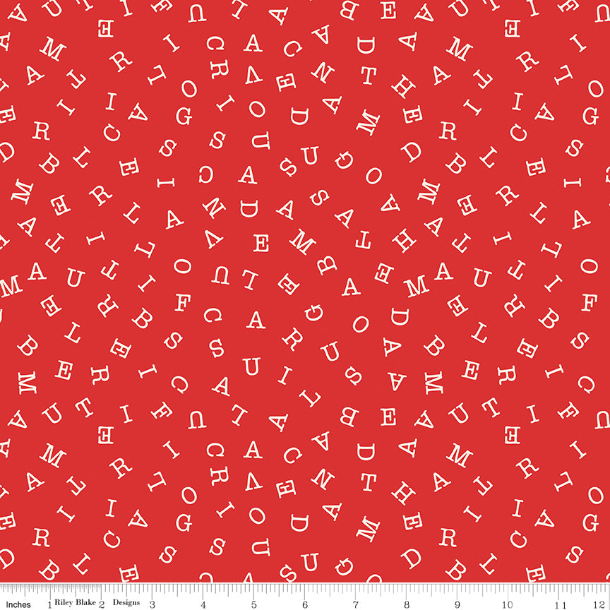 Sew America America Word Search Red Fabric