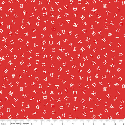 Sew America America Word Search Red Fabric - By the yard
