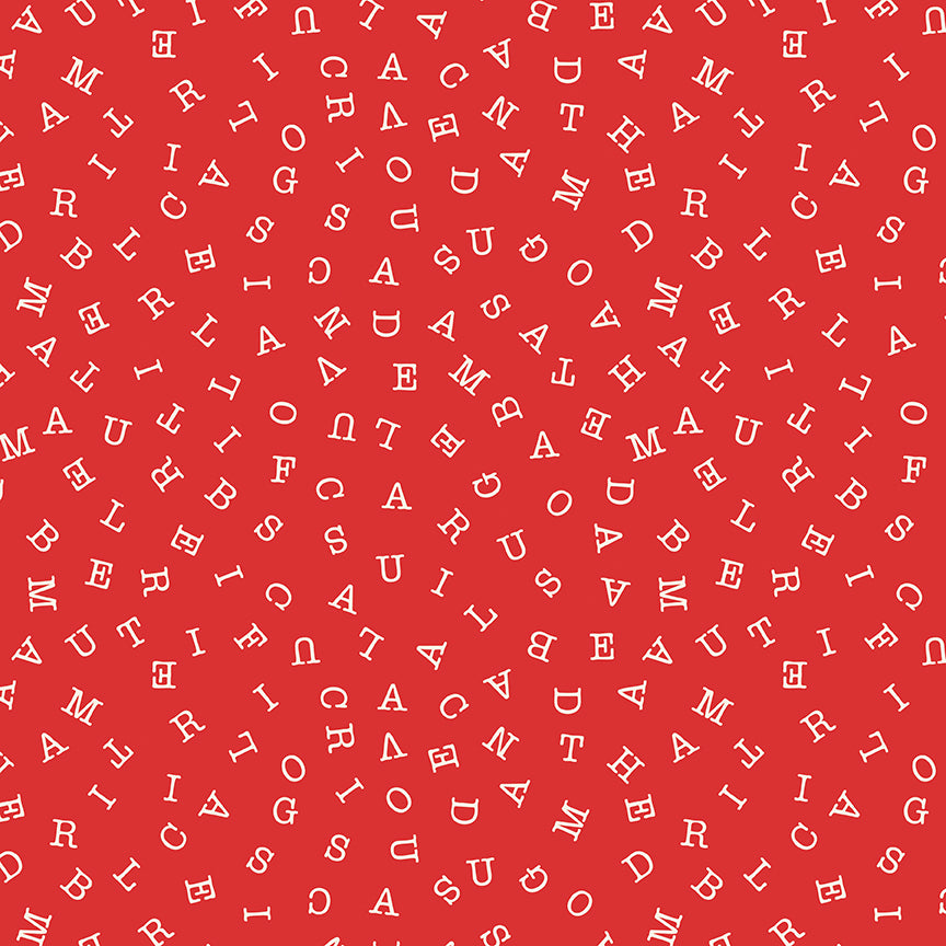 Sew America America Word Search Red Fabric