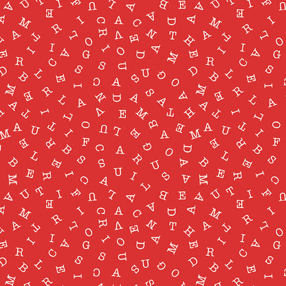 Sew America America Word Search Red Fabric - By the yard