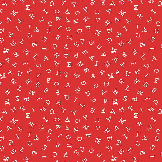 Sew America America Word Search Red Fabric - By the yard