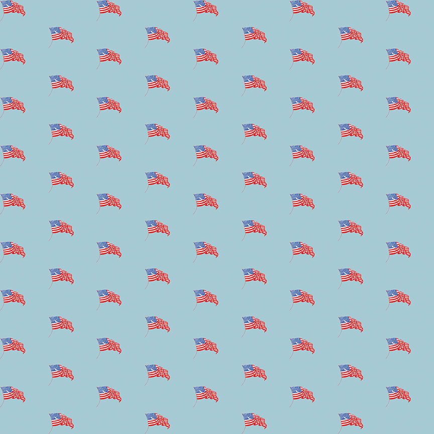 Sew America USA Flags Blue Fabric