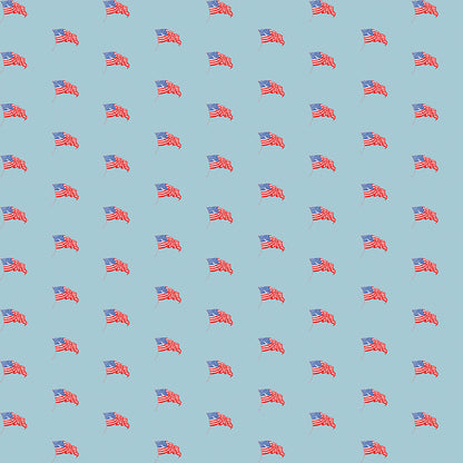 Sew America USA Flags Blue Fabric - By the yard