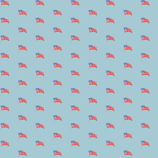 Sew America USA Flags Blue Fabric - By the yard