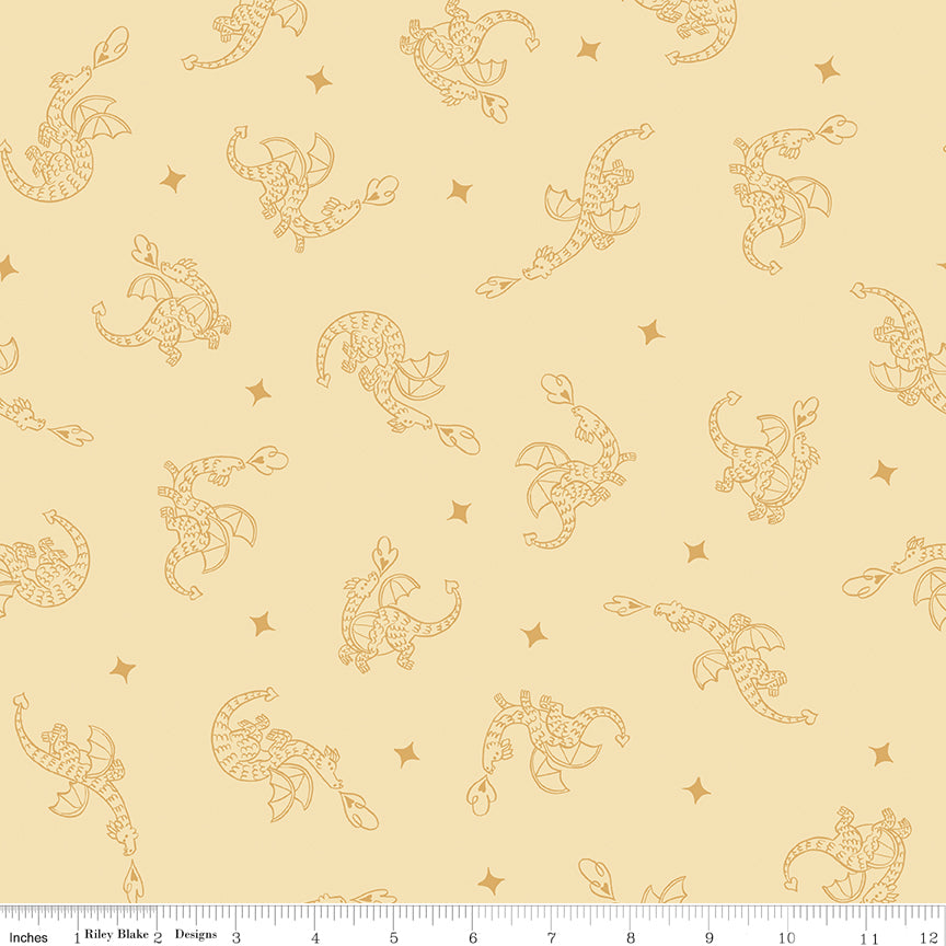 Faraway Kingdom Dragon Flight Sunlight Fabric