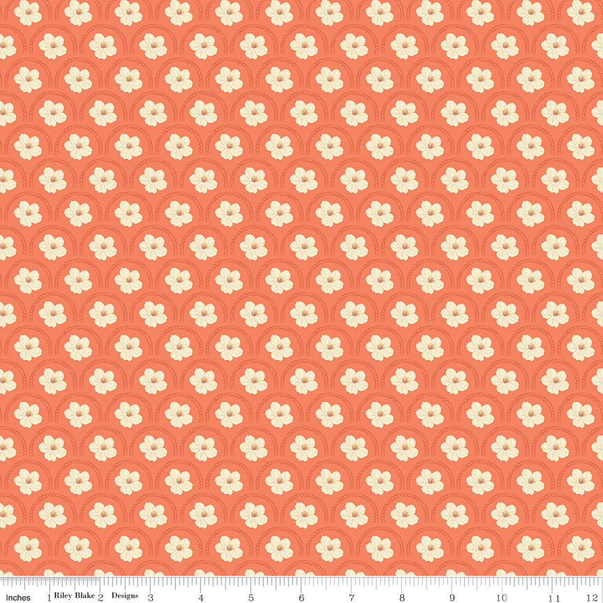 Southern Charm Peach Blossoms Rouge Fabric