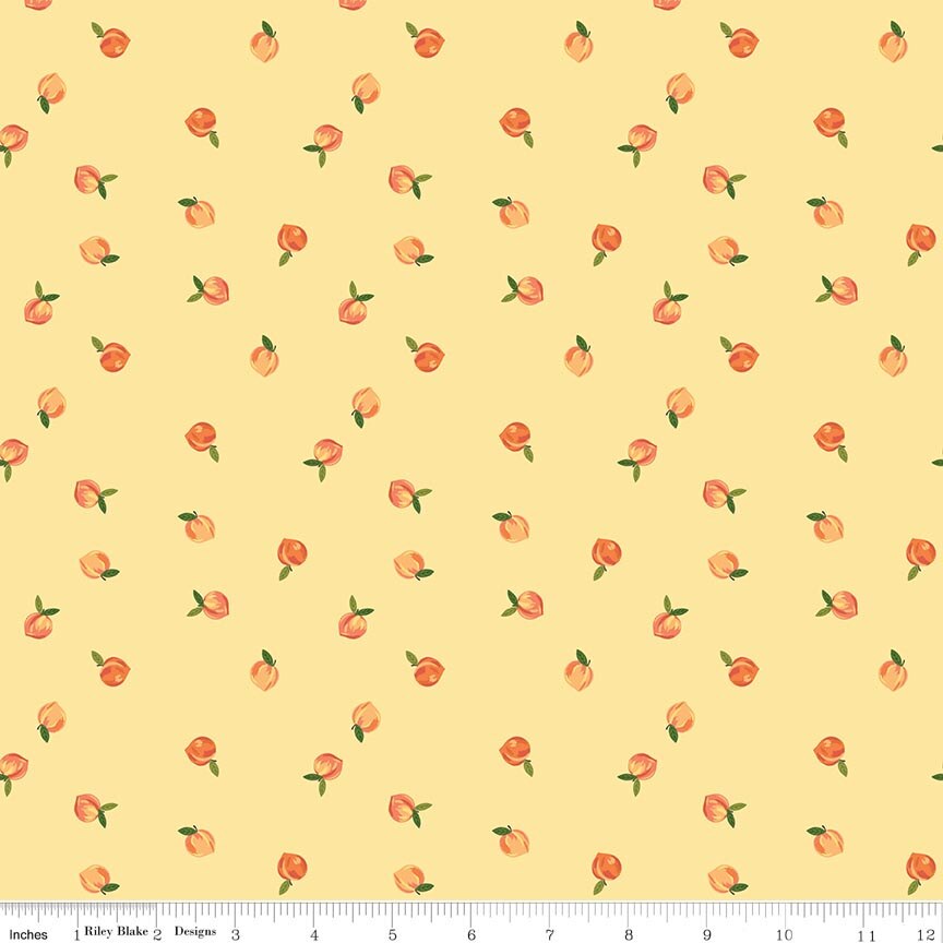 Southern Charm Peaches Yellow Fabric