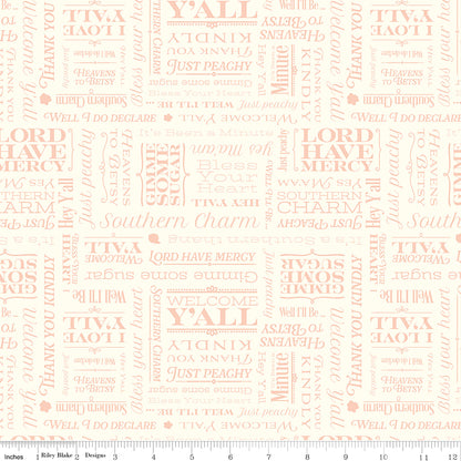 Southern Charm Text Cloud Fabric - By the yard