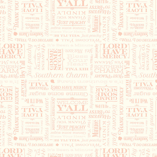 Southern Charm Text Cloud Fabric - By the yard