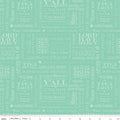 Southern Charm Text Mint Fabric