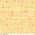 Southern Charm Text Yellow Fabric