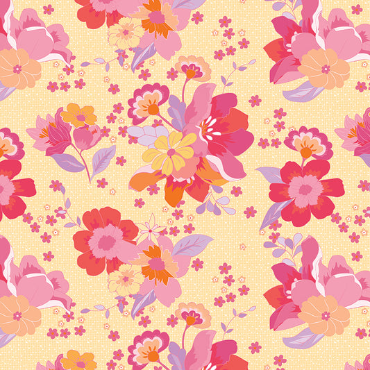 Flourish Main Lemon Fabric - By the yard