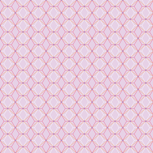 Flourish Geometric Lilac Fabric - By the yard