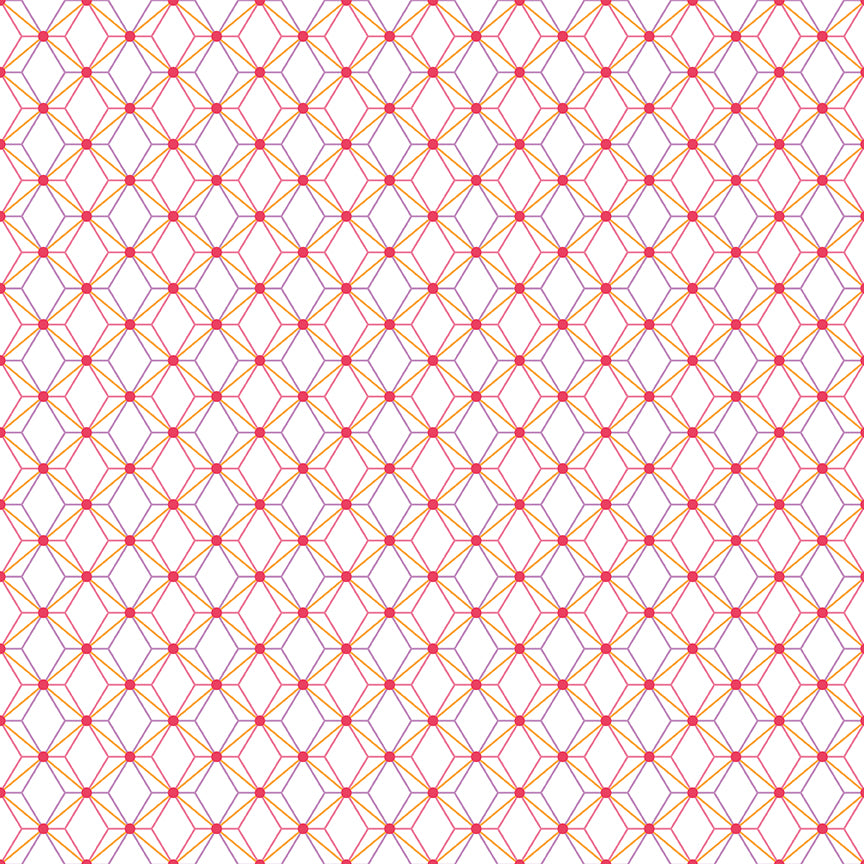 Flourish Geometric White Fabric - By the yard