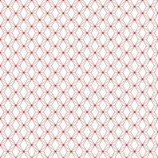 Flourish Geometric White Fabric - By the yard