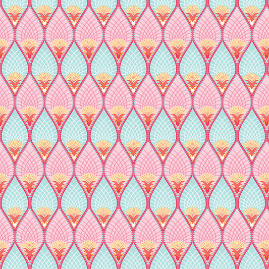 Flourish Pineapple Aqua Fabric - By the yard