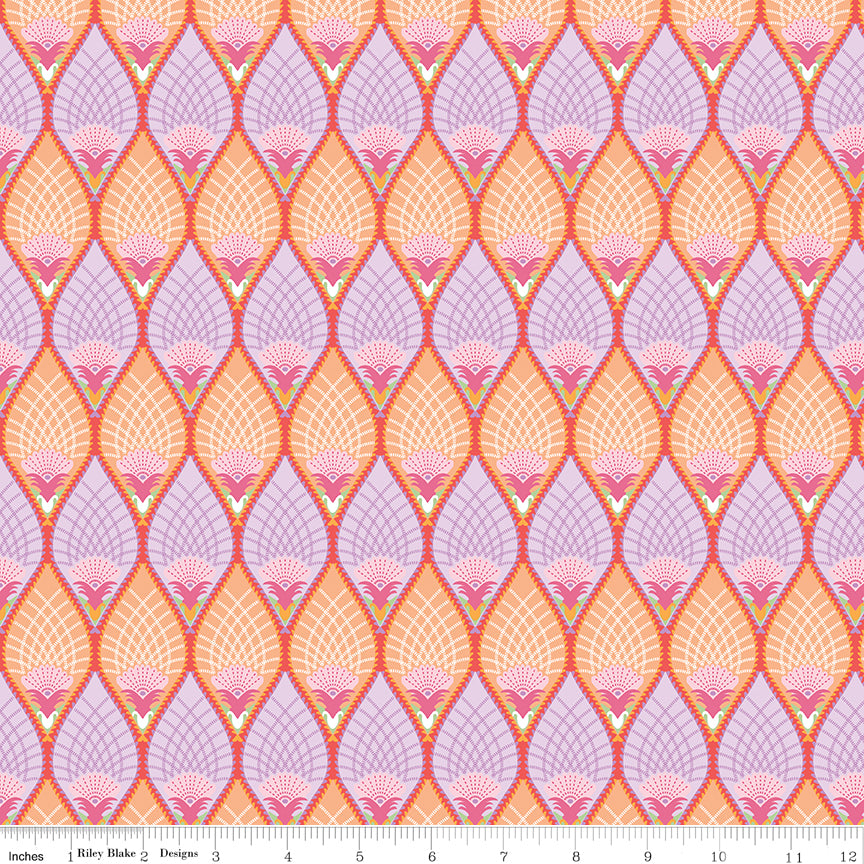 Flourish Pineapple Lilac Fabric - By the yard