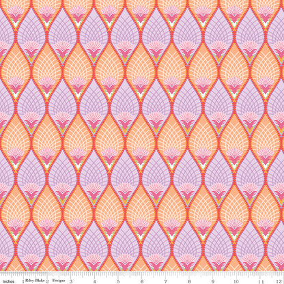 Flourish Pineapple Lilac Fabric - By the yard