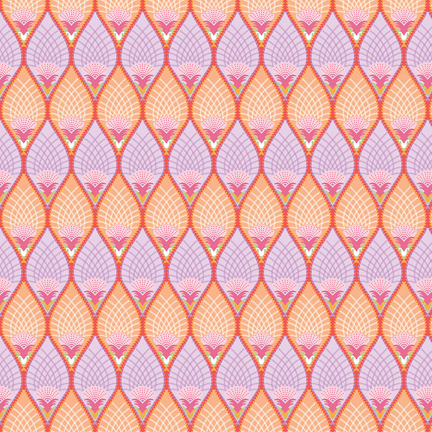 Flourish Pineapple Lilac Fabric - By the yard