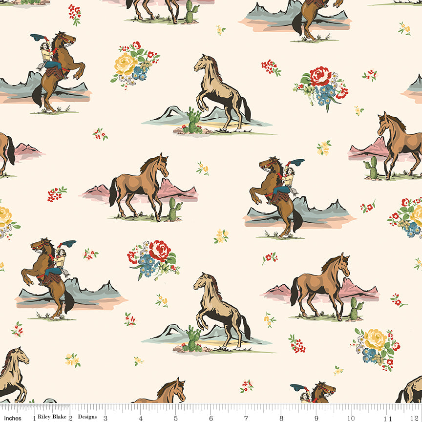 Cowgirl Main Cream Fabric