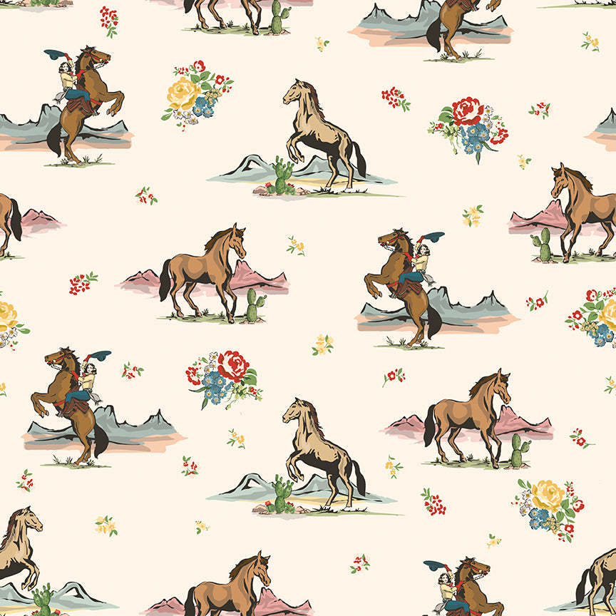 Cowgirl Main Cream Fabric