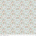 Sketchbook Blossoms Blue Fabric