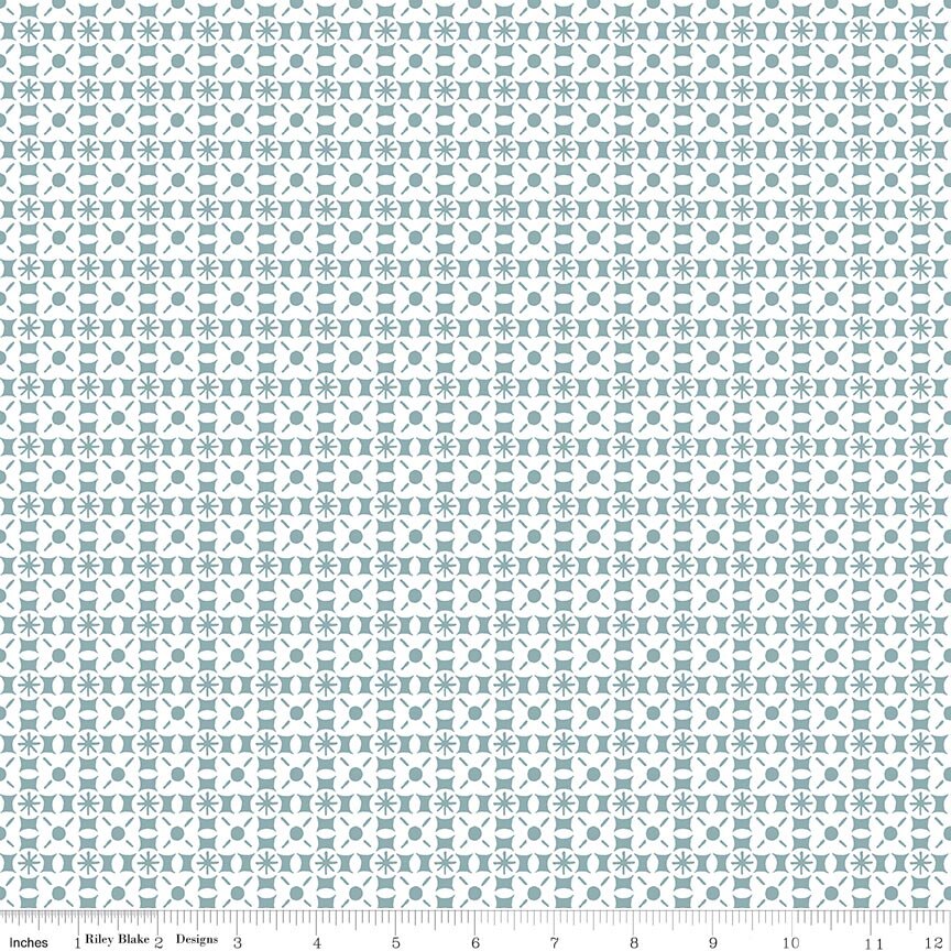 Sketchbook Geo Blue Fabric