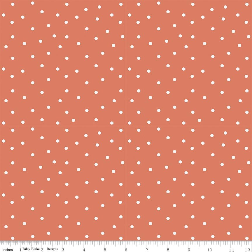 Sketchbook Dots Ginger Fabric