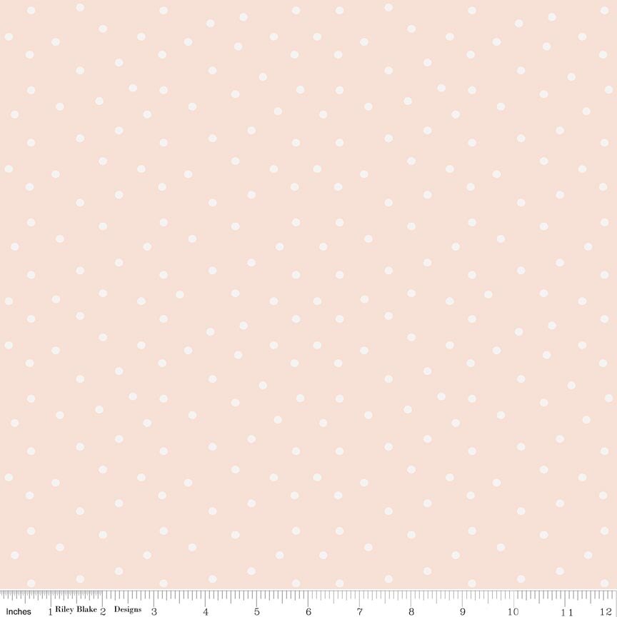 Sketchbook Dots Peachy Fabric