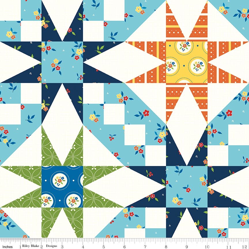 Summer's In Town Cheater Print Multi Fabric by Riley Blake Designs