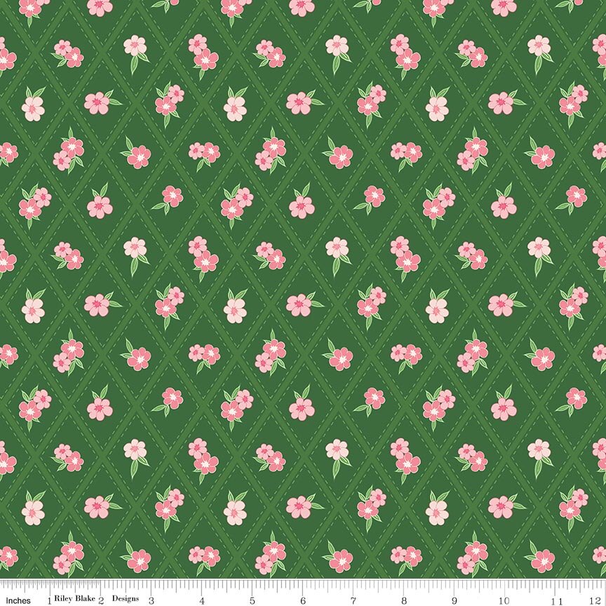 Correspondence Stitched Flowers Pickle Fabric