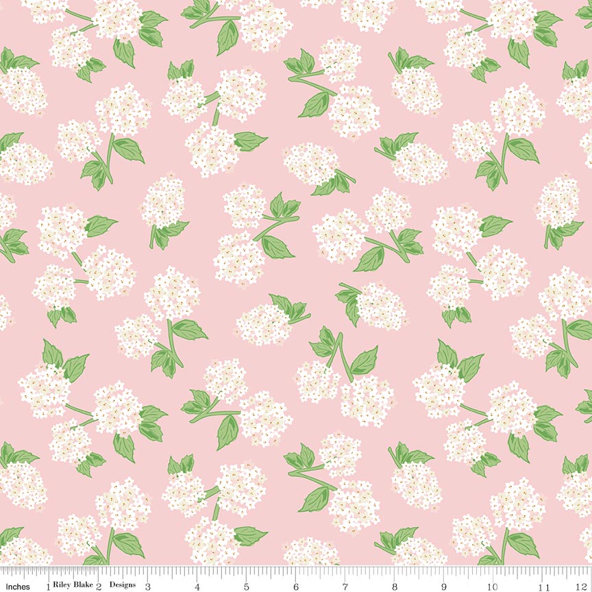 Correspondence Hydrangeas Pink Dogwood Fabric