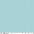 Correspondence Stitching Aqua Fabric
