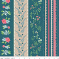 Correspondence Wide Stripe Colonial Blue Fabric