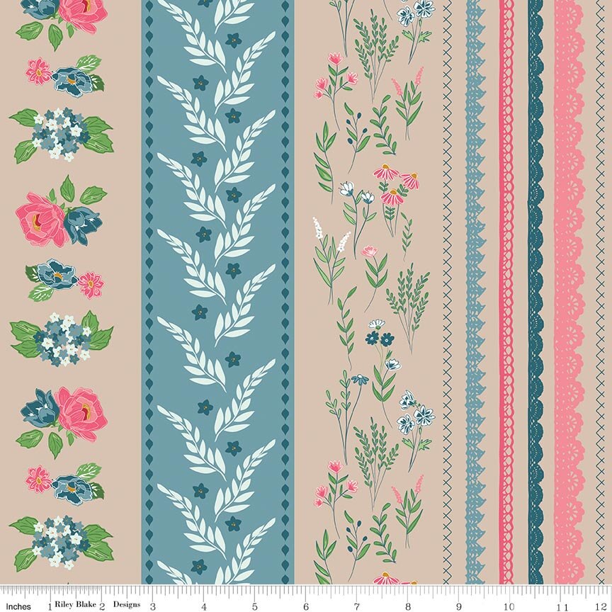 Correspondence Wide Stripe Wheat Fabric