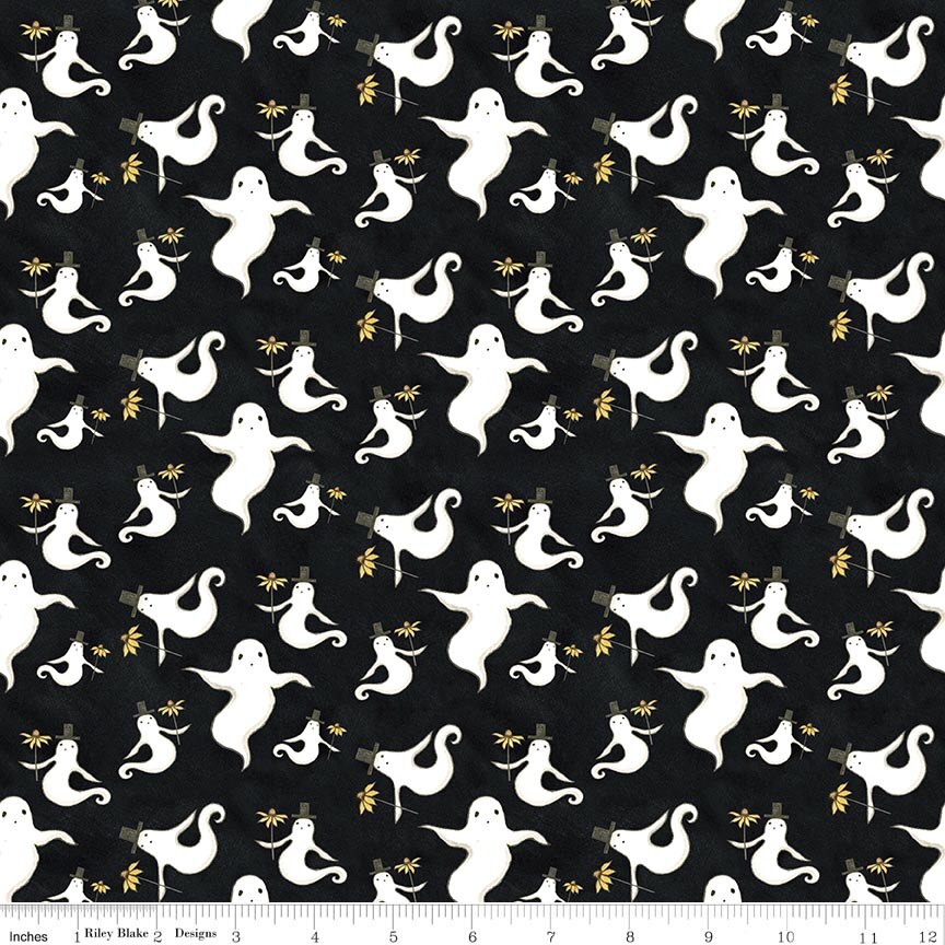 Spooky Ghosts Black