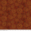 Spooky Stars and Swirls Rusty Oak Fabric
