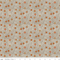 Spooky Pumpkins Gray Fabric