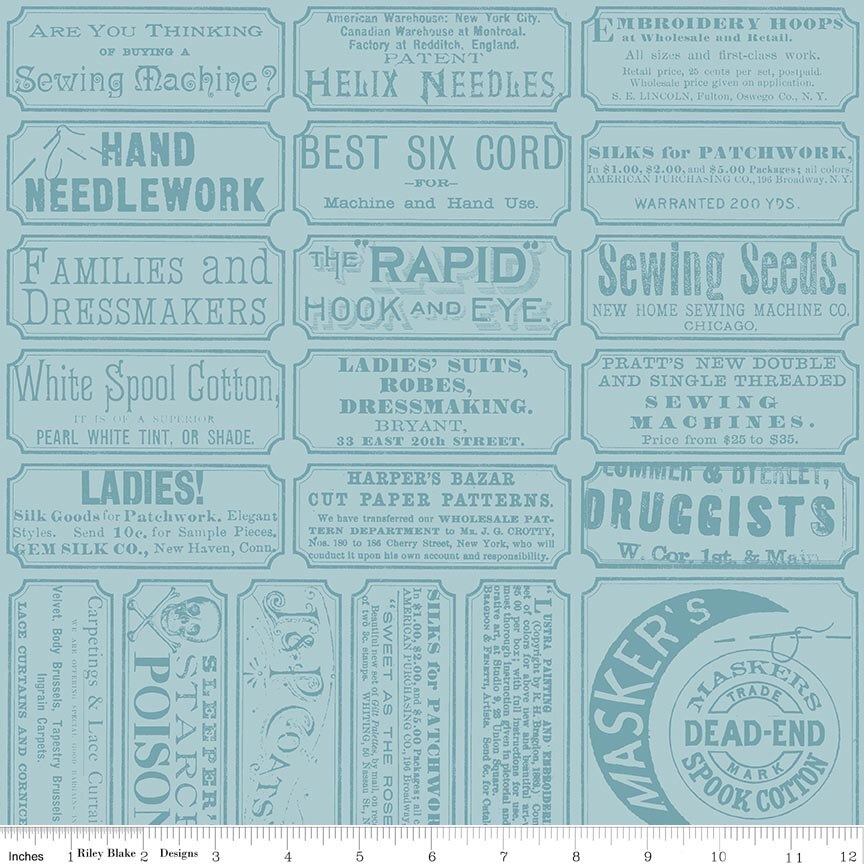 Scary Scraps Scary Sew Labels Blue