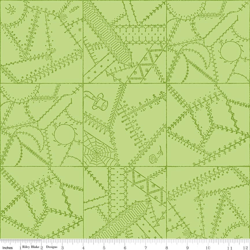 Scary Scraps Crazy Patchwork Green