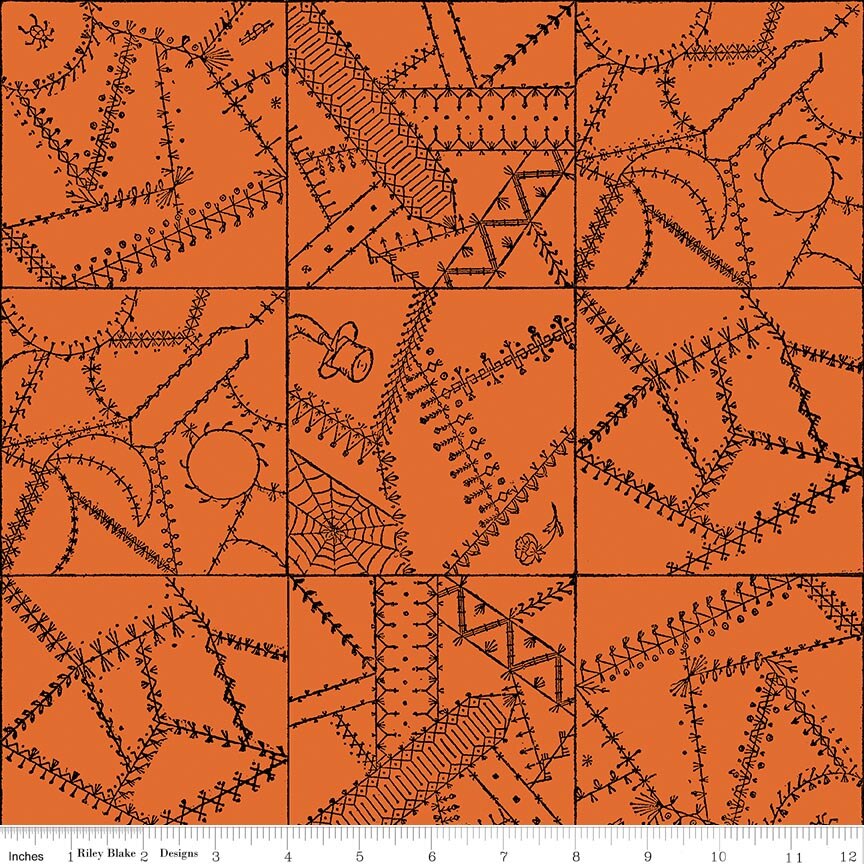 Scary Scraps Crazy Patchwork Orange