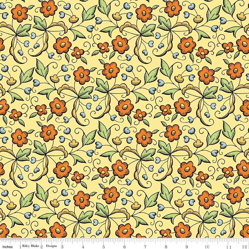 Scary Scraps Fall Floral Yellow
