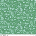 Happy Haven Let's Camp Green Fabric