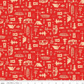 Happy Haven Let's Camp Red Fabric