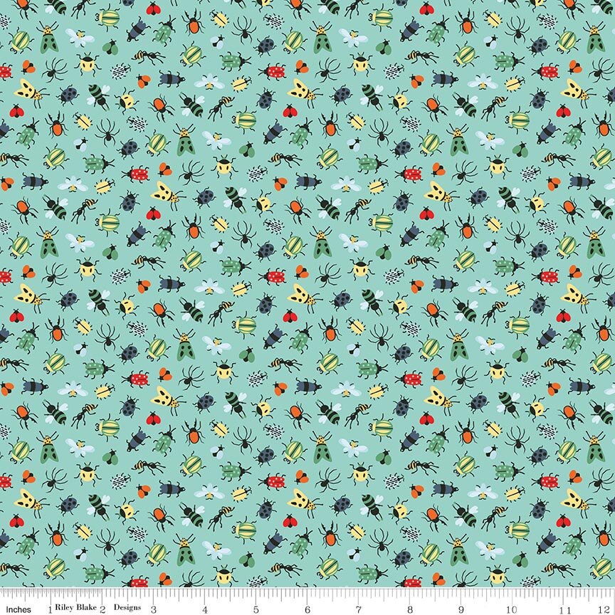 Happy Haven Bug Life Aqua Fabric
