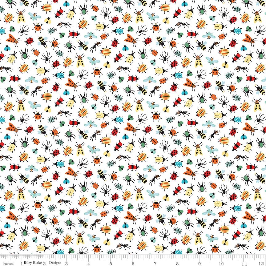 Happy Haven Bug Life White Fabric