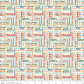 Happy Haven Text White Fabric