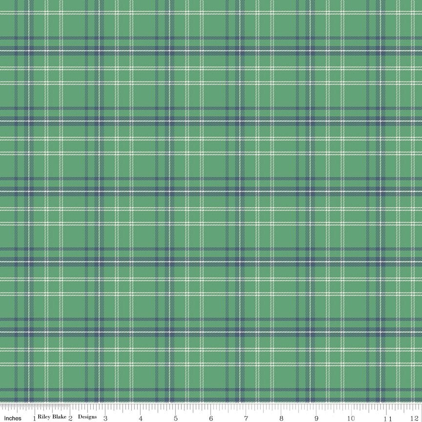 Happy Haven Plaid Green Fabric