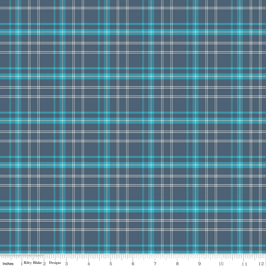 Happy Haven Plaid Navy Fabric