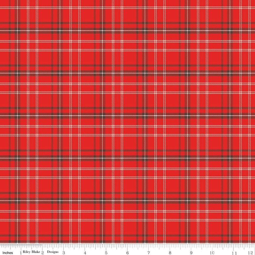 Happy Haven Plaid Red Fabric
